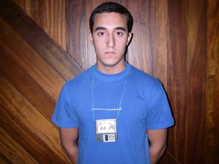 Artur Mariano no primeiro dia na universidade, em 2007